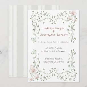 Convites Casamento Caprichoso de Jardim com Verde