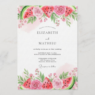 Convites Casamento Caprichoso de Melancia Rosa