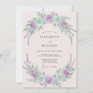Convites Casamento Caprichoso de Primavera com Lavanda e Ho