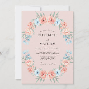 Convites Casamento Caprichoso de Primavera com Rosa Corado