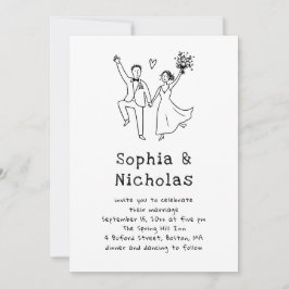 Convites Casamento Caprichoso e Excêntrico | Desenho à Mão 