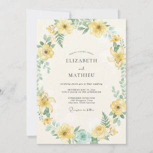 Convites Casamento Caprichoso Flor de Amarelo