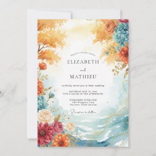 Convites Casamento Caprichoso Flor de Âmbar