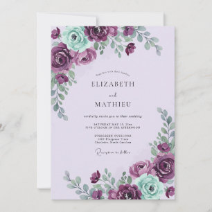 Convites Casamento Caprichoso Flor de Ameixa e Hortelã