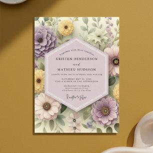 Convites Casamento Caprichoso Floral Rosa
