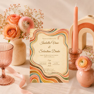 Convites Casamento Caprichoso Retro Arco-Íris