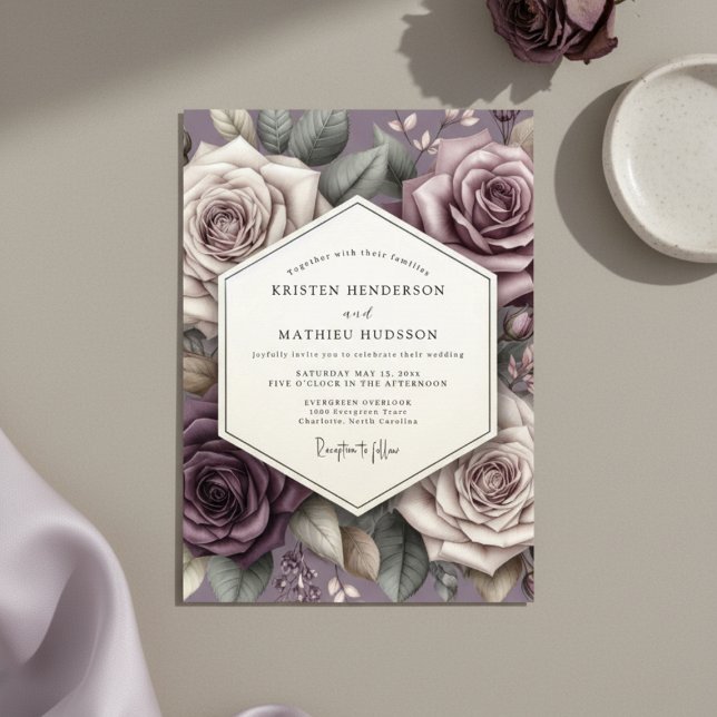 Convites Casamento Caprichoso Rosa Malva (Criador carregado)