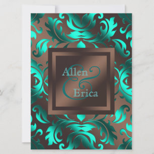 Convites Casamento Castanho-Teal Blue e Chocolate