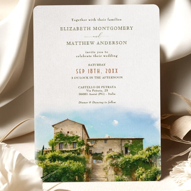 Convites Casamento Castello di Petrata Assisi Itália (Criador carregado)