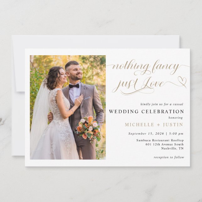 Convites Casamento Casual Apenas Amor (Frente)