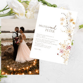 Convites Casamento Casual de Boho Wildflower Elegante