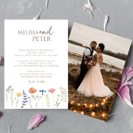 Convites Casamento Casual de Boho Wildflower Elegante