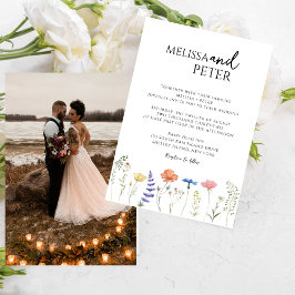 Convites Casamento Casual de Boho Wildflower Elegante
