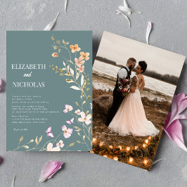 Convites Casamento Casual de Boho Wildflower Elegante