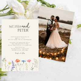 Convites Casamento Casual de Boho Wildflower Elegante