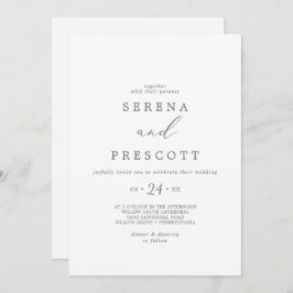 Convites Casamento Casual de Delicate Silver Calliografia