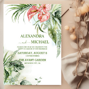 Convites Casamento Casual de Palm Tropical Selvagem