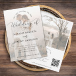 Convites Casamento Casual do Código QR do Script de Fotogra<br><div class="desc">Surpreenda seus entes queridos com este convite elegante e romântico,  com duas fotografias desbotadas,  texto personalizado e código QR de sua escolha. Adicione facilmente seus próprios detalhes clicando na opção "personalizar".</div>