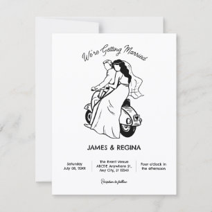 Convites Casamento casual do Minimalismo Divertido