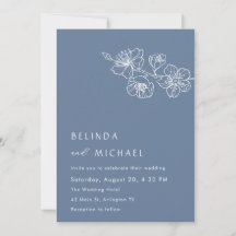 Casamento Casual Flores Brancas Azul Empoeirado