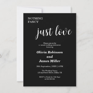 Convites Casamento Casual Preto Nada Chique Apenas Amor