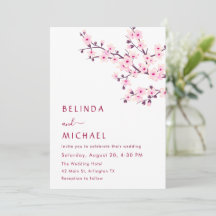 Casamento Casual Rosa e Branco de Flores de Cereje