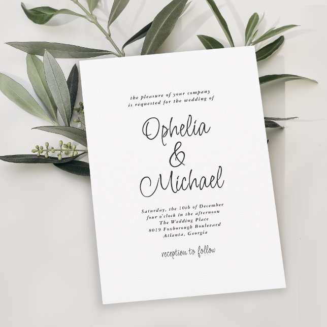 Convites Casamento Casual Simples e Moderno (Modern, simple, casual wedding invitation may be ordered in printed and digital download formats.)