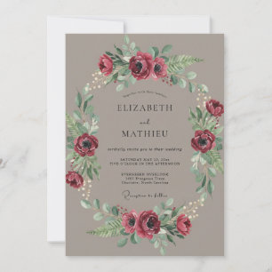 Convites Casamento Cativante de Borgonha na Floresta