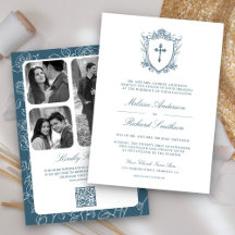 Casamento Católico Código QR Azul Empoeirado Vitor