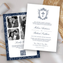 Casamento Católico Código QR Azul Vitoriano
