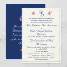 Casamento Católico Dos Dois Corações Azul-Marinho