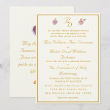 Casamento Católico Duas Corações Creme Elegante