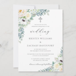 Convites Casamento Católico Kristen Boho Floral Greenery