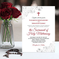 Casamento Católico Moderno da Crimson Red & Cinza