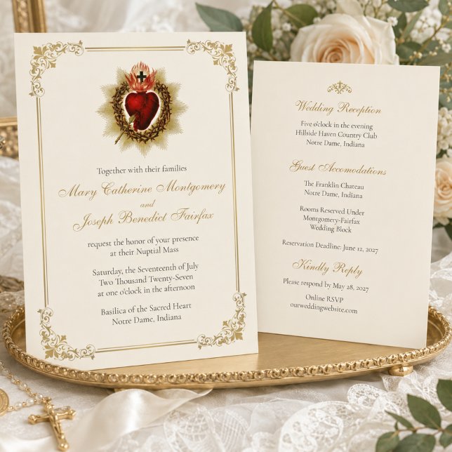 Convites Casamento Católico Sagrado Coração  (Criador carregado)