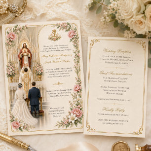 Convites Casamento Católico Tradicional Sagrado Coração d