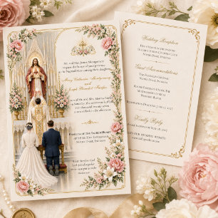 Convites Casamento Católico Tradicional   Sagrado Coração d