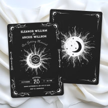 Casamento celeste tarot lua sol preto e branco