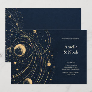Convites Casamento Celestial Atlas da Meia-Noite
