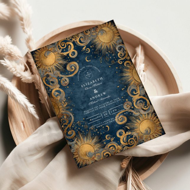 Convites Casamento Celestial Azul Real (Criador carregado)