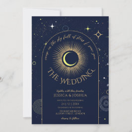 Convites Casamento Celestial Blue Starry Night