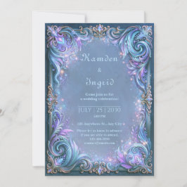 Convites Casamento Celestial com Filigrana de Lavanda