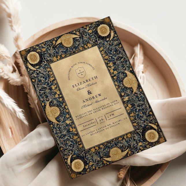 Convites Casamento Celestial da Meia-Noite Dourada (Criador carregado)