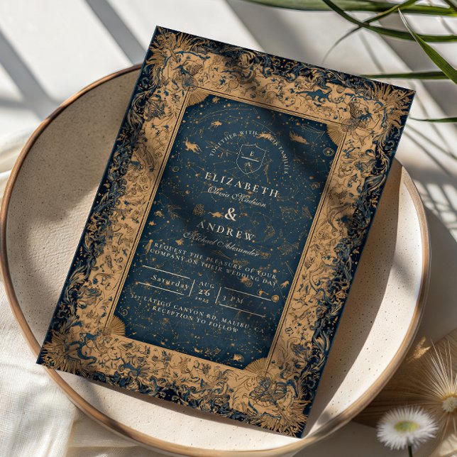 Convites Casamento Celestial da Meia-Noite Real (Criador carregado)