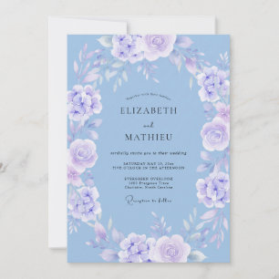 Convites Casamento Celestial de Primavera com Lavanda e Per