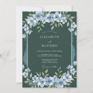 Convites Casamento Celestial de Primavera em Verde Caçador