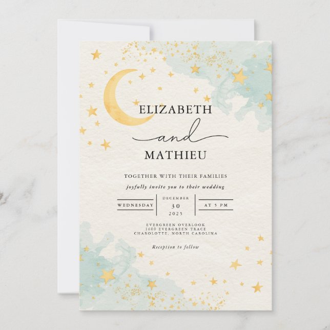 Convites Casamento Celestial de Sonho (Frente)