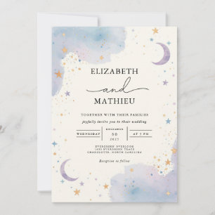 Convites Casamento Celestial de Sonho por Aquarela