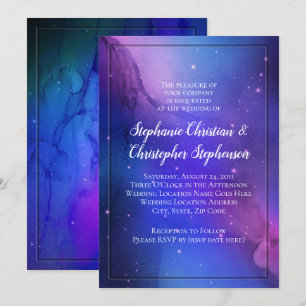 Convites Casamento celestial do espaço da arte da nebulosa