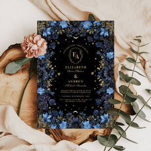 Convites Casamento Celestial Floral Safira
